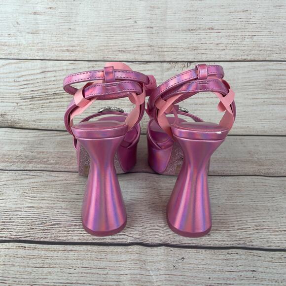 Aldo X Barbie Party 650 Womens Sz 6B Platform Sandals Heels Pink - Picture 6 of 12